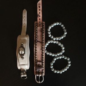 Leather & bead bracelets